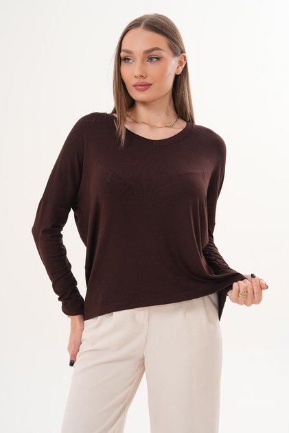 Women's V-Neck Long Sleeve Loose Blouse 260326
