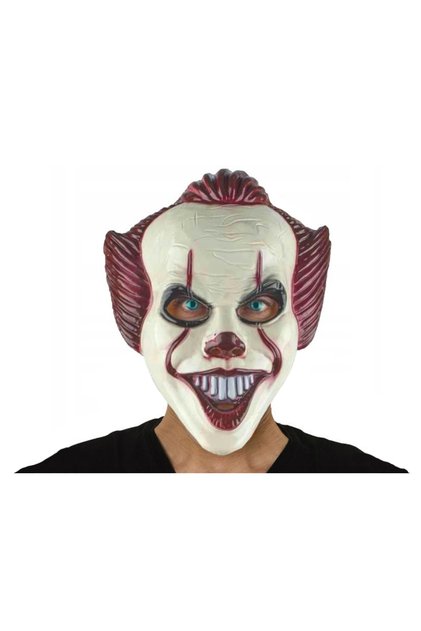 Mască de Halloween, Clovn Horror IT, zambaret, bandă elastică, orificii de ventilație pentru nas și gură