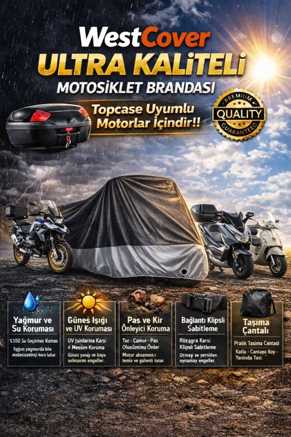 Sym Joymax Z Plus 250 Topcase Compatible Artificial Leather Vinleks Thickest Motor Cover, Black-Grey Part. Motor Cover