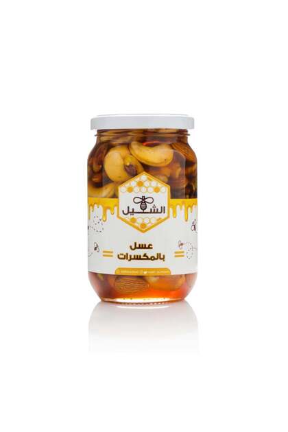 Al Shaheel Honey with Nuts, 100% pure honey, a blend rich in nutrients | 450g