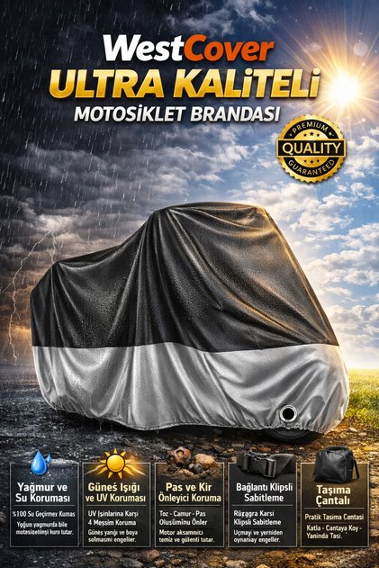 Rks Vrs 125 Artificial Leather Vinleks Thickest Motor Cover, Black-Grey Part.-Waterproof Cover