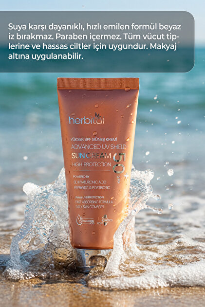 Herbital SPF 50+ Güneş Kremi Leke Karşıtı ve Beyaz İz Bırakmayan