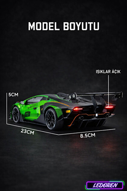L'eDoren Yeşil Renkli Lamborghini Essenza SCV12 1/24 Diecast