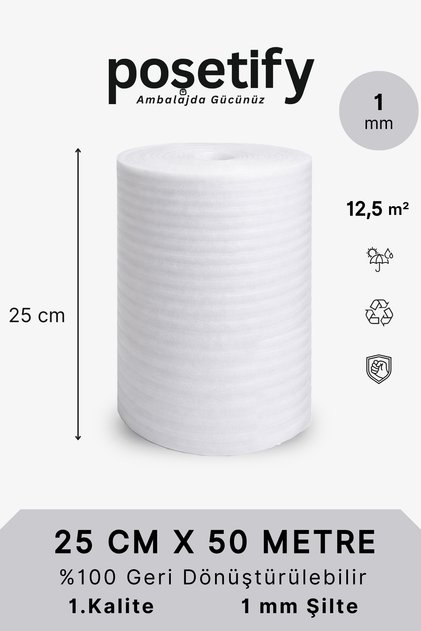 25CMX50METRE Rulo Şilte | Taşınma Tabak Arası Cam Bardak Sarma | Koruyucu Ambalaj Malzemesi | 1MM