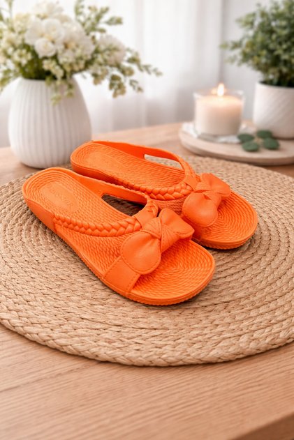 Women's Bow Non-Slip Beach Balcony Garden Terrace Bathroom Slippers