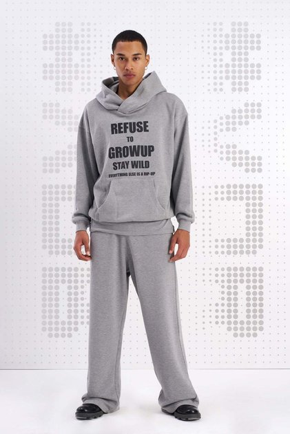 Gray Melange Sweatshirt Suita