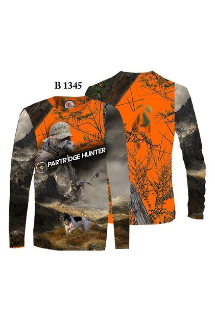 Keklik Avı Baskılı Uzun Kollu Avcı T-Shirt