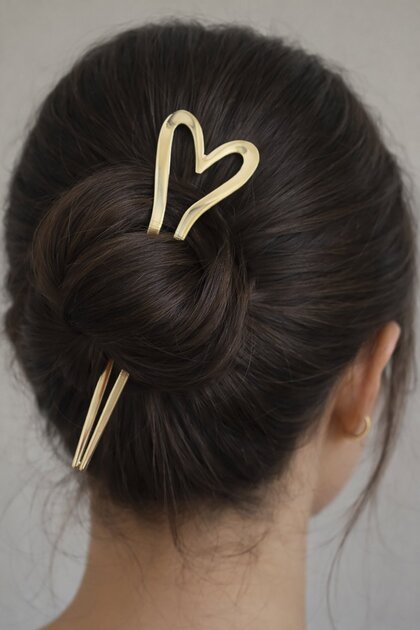 Gold Color Heart Figured Metal Knob Buckle