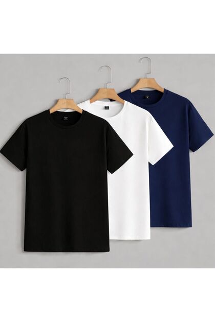 Men's Crew Neck Regular Fit Plain Basic T-Shirt Comfortable Stretchy Quality T-Shirt