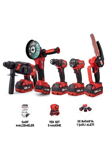 JetVolt Profesyonel 21V 2.0Ah Bez Çantalı Kömürsüz Darbeli 6'lı