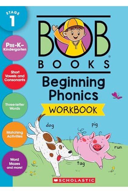 Bob Books - Beginning Phonics Workbook Phonics, Writing Practice, Ages 4 and Up, Kindergarten, First
