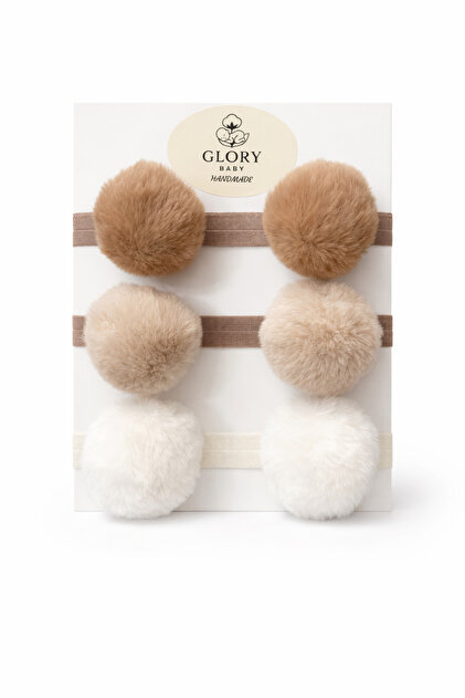 Girl's Baby Pompom Bandana Set of 3