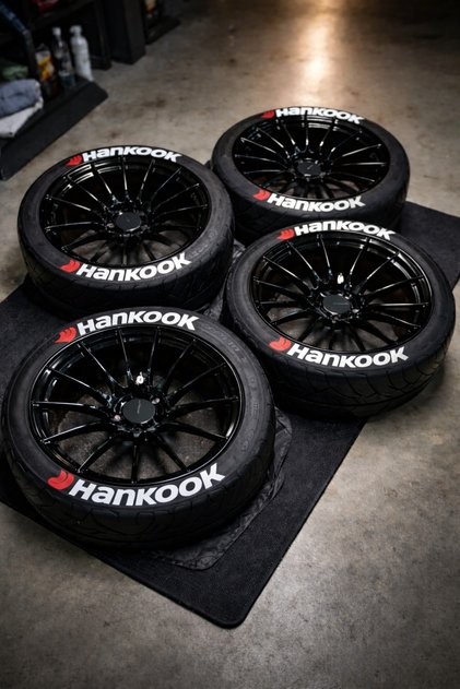Hankook Motorcycle and Car Tire Lettering 3D Sticker 8 Pieces (Made in Usa)
