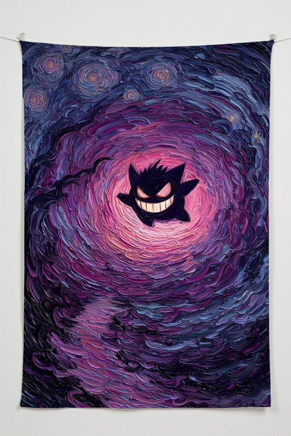 Pokemon Gengar – Anime Movie Character Themed Quality Fabric, Room Decor Tapestry Wall Rug Pieces