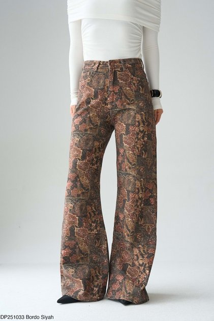 New season ethnic shawl Patterned Cotton denim pants - Patterned - l
