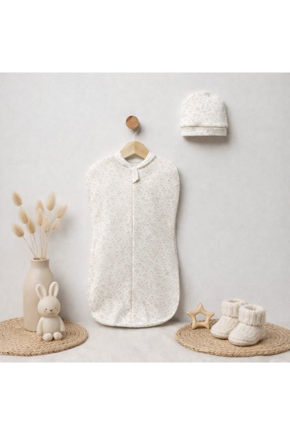 100% Cotton Baby Swaddle with Cotton Zippers for 2 Months, 3Months, 6Months