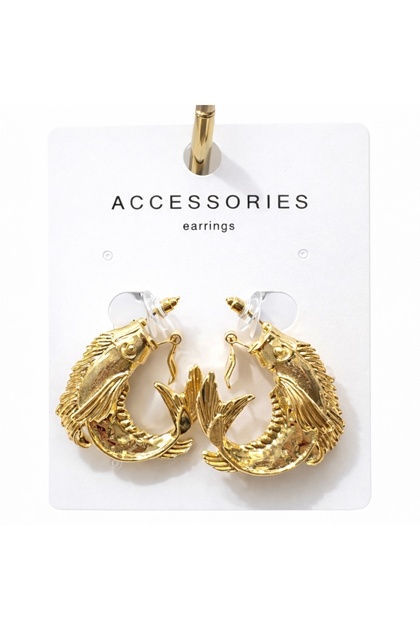 Zra Model Stainless Steel Koi Fish Earrings