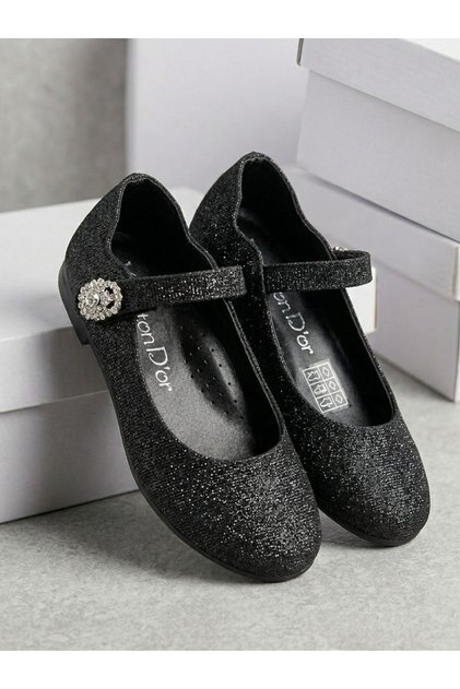 Similarly Silvery between Numbers 26-30 Ba Ballet Flats Black