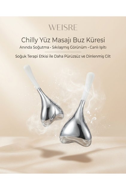 Soğuk Yüz Masaj Aleti Buz Terapi Roller Çelik Başlıklı