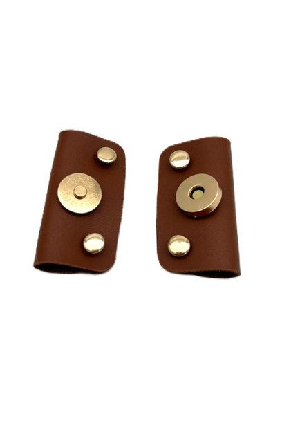 Taba Faux Leather Pcs Troc Magnetic Snap Fasteners with Light Gold Metal