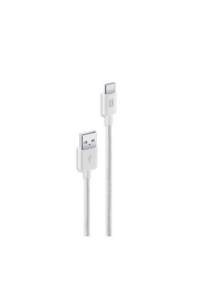 CELLULARLINE USB TO USB-C DAYANIKLI ÖRGÜ DATA KABLOSU 1,5m - BEYAZ