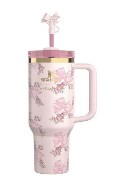 Stanley X LoveShackFancy Holiday Quencher | 40 OZ Rosa Beaux Pink