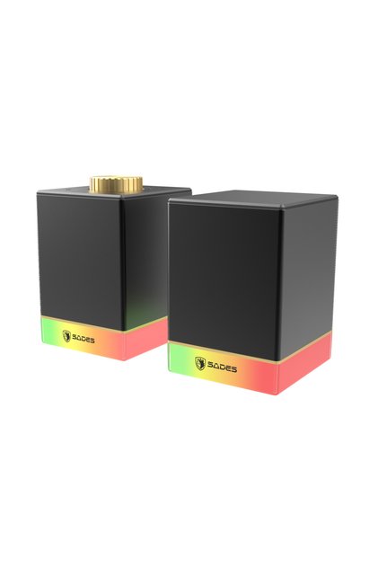 Dionsyn Desktop Speakers with Bluetooth 5.3, 2.0 Stereo Audio & RGB Effects - SA-SP02