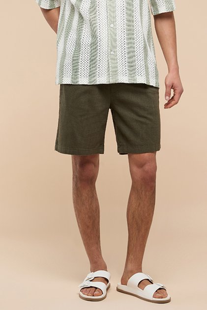 Solid Shorts with Drawstring Waist