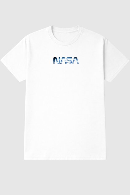 Nasa Logo Space Patterned Unisex Oversized T-Shirt 100% Cotton Street Style Summer Casual T-Shirt