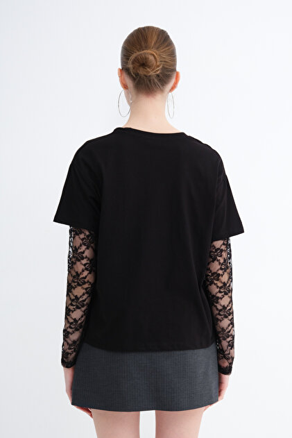 Addax Dantel Detaylı Uzun Kollu T-shirt P4556 - Fiyatı, Yorumları