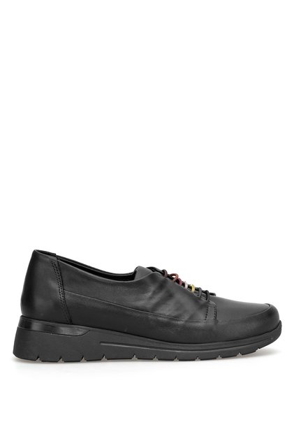 D26Ya-3615 Women's Genuine Leather Casual Shoes Black