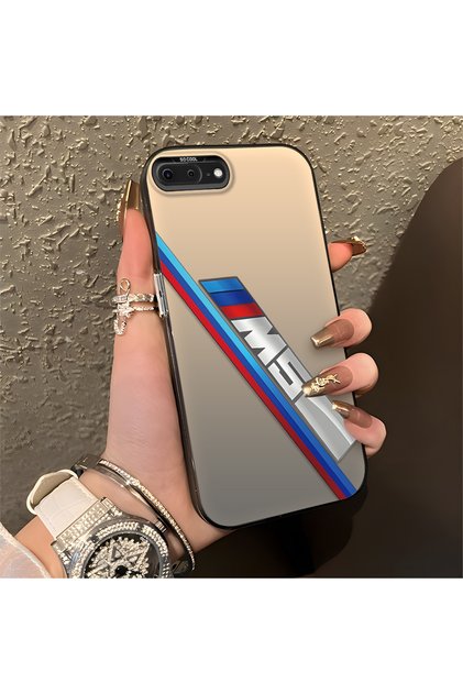 iPhone 8 Plus Compatible Silicone Edge Hard Back Anti-Fall Phone Case Bmw M5 Patterned