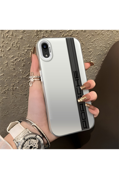 iPhone Xr Compatible Silicone Edge Hard Back Anti-Fall Phone Case Porsche Patterned
