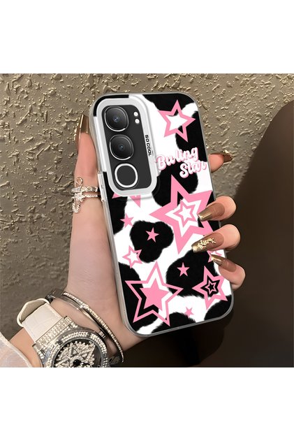 Vivo Y19S Compatible Silicone Edge Hard Back Anti-Fall Phone Case Colorful Stars