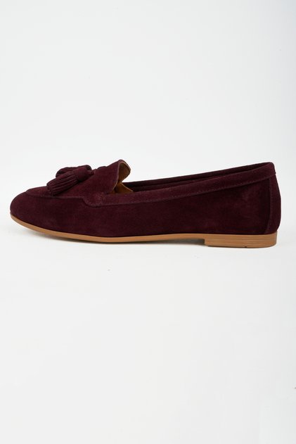 Women's Genuine Leather Tasseled Casual Stylish and Comfortable Ballet Flats