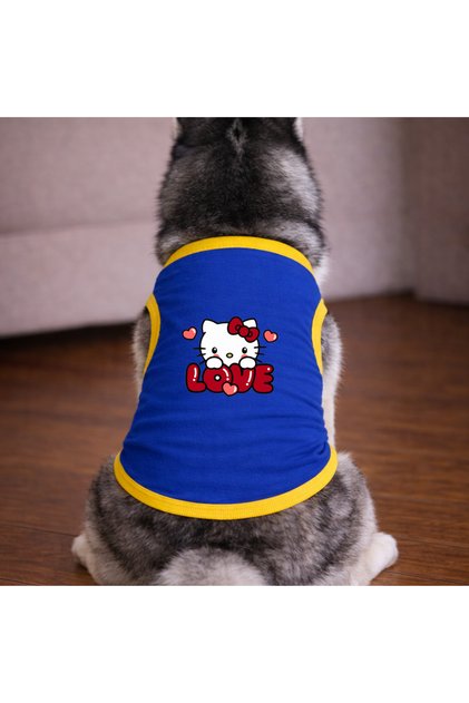 Blue Hellok Dog Tshirt Dog Apparel (100% Cotton Combed Cotton) Small and Large Breeds