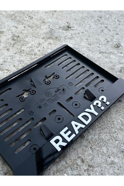 READY?? YAZILI MOTOR PLAKALIK 3D PARLAK PLEKSİ TÜM MOTOSİKLET MODELLERİNE UYUMLU