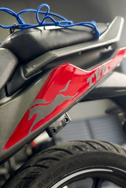 Rear under Seat Tvs Logo Covering Sticker (Right and Left) for Tvs Raider 125