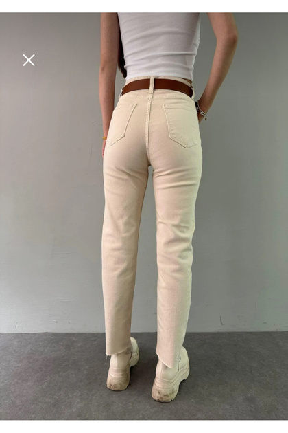 Kemerli gabardin pantolon