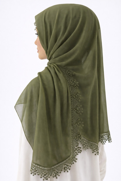 Women's Chiffon Lace Piece Needle Embroidered Mevlüt Shawl Evening Dress Shawl 70X150