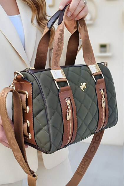 Women's Quilted Pattern Cylinder Model Long Crossbody Hand & Shoulder Bag (31x22 CM)