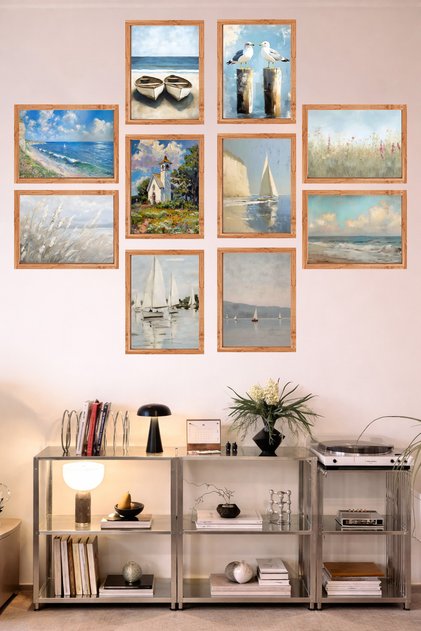 10-Frame Look Kitchen | Modern | Retro Wall Poster Painting Set – 15X20 cm Mdf Uv Printing