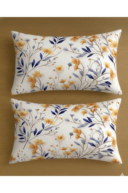 Set de 2 fețe de pernă din bumbac cu model floral