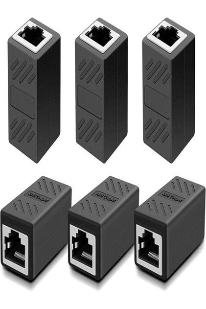 محول شبكة DDB RJ45 عدد 6 قطع، موصل إيثرنت، موصل داخلي متوافق مع Cat7/Cat6/Cat5e/Ca