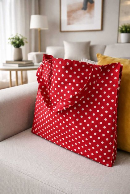 Red Polka Dot Pack Women's Bag Duck Fabric Shopping Bag Pack/Beach Bag Pack/Gift