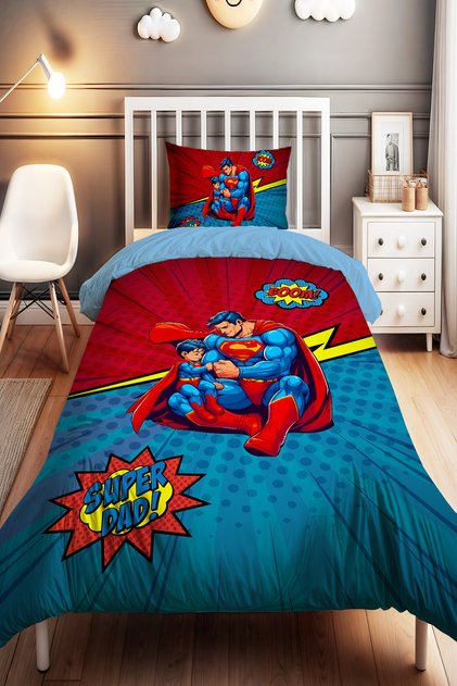 Super Dad Love Patterned Single Baby Kids Bedding Set
