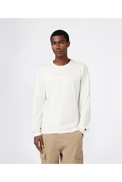 Icons Long-Sleeve Tee Beyaz Erkek Tişört - 221283-WW056