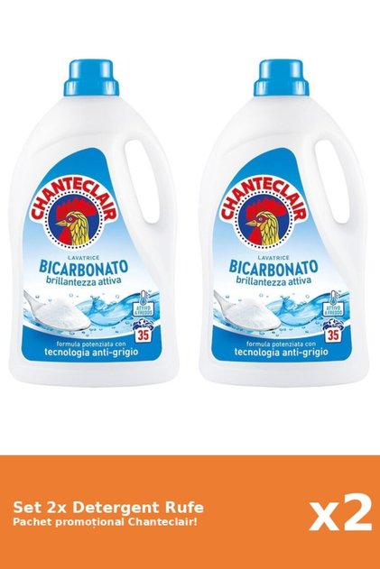 Set 2 Detergent lichid de rufe cu Bicarbonat, Chanteclair, 1575ml, 35 spalari