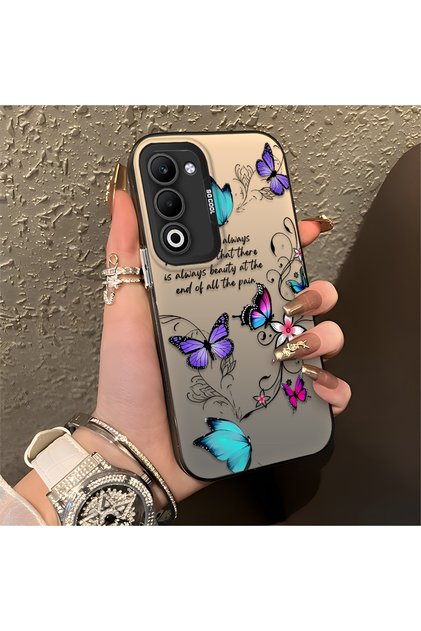 Oppo A5 5g Compatible Silicone Edge Hard Back Anti-Fall Phone Case Butterfly Patterned