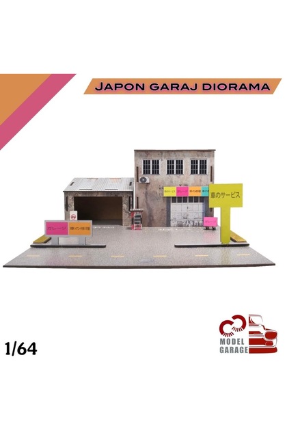 C&C Model Garage Japon Garaj Diorama 1/64 ölçek diorama maket